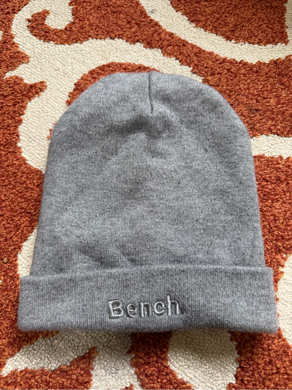 Bench Gray Ribbed Knit Hat with Logo Tag